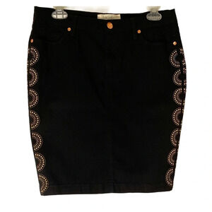 RACHEL ROY Denim Pencil Cut With Studs Mini Skirt Size 28